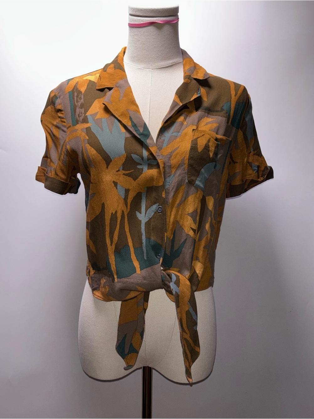 & Other Stories Tie-Front Button Down Shirt Size 4